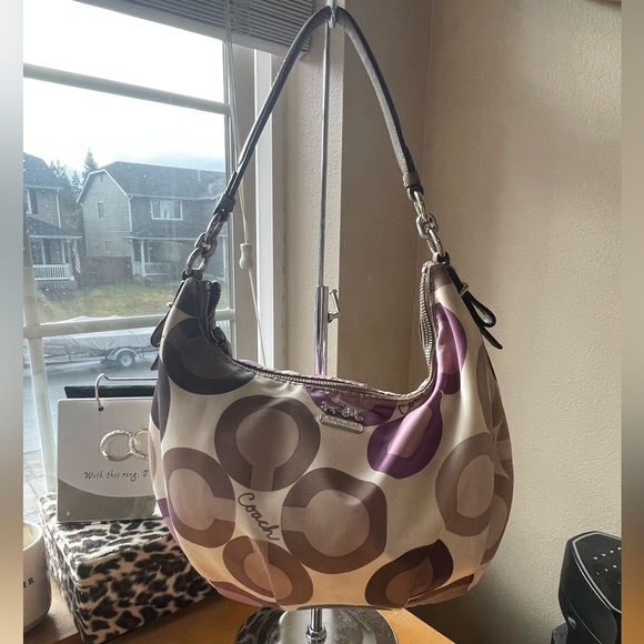 Coach Satin Poppy C convertible shoulder bag w/ crossbody strap - Picture 6 of 17